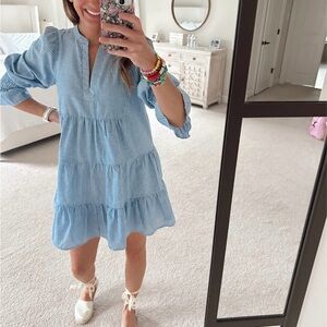 Sugarlips Blue Ruffled Tiered Mini Dress